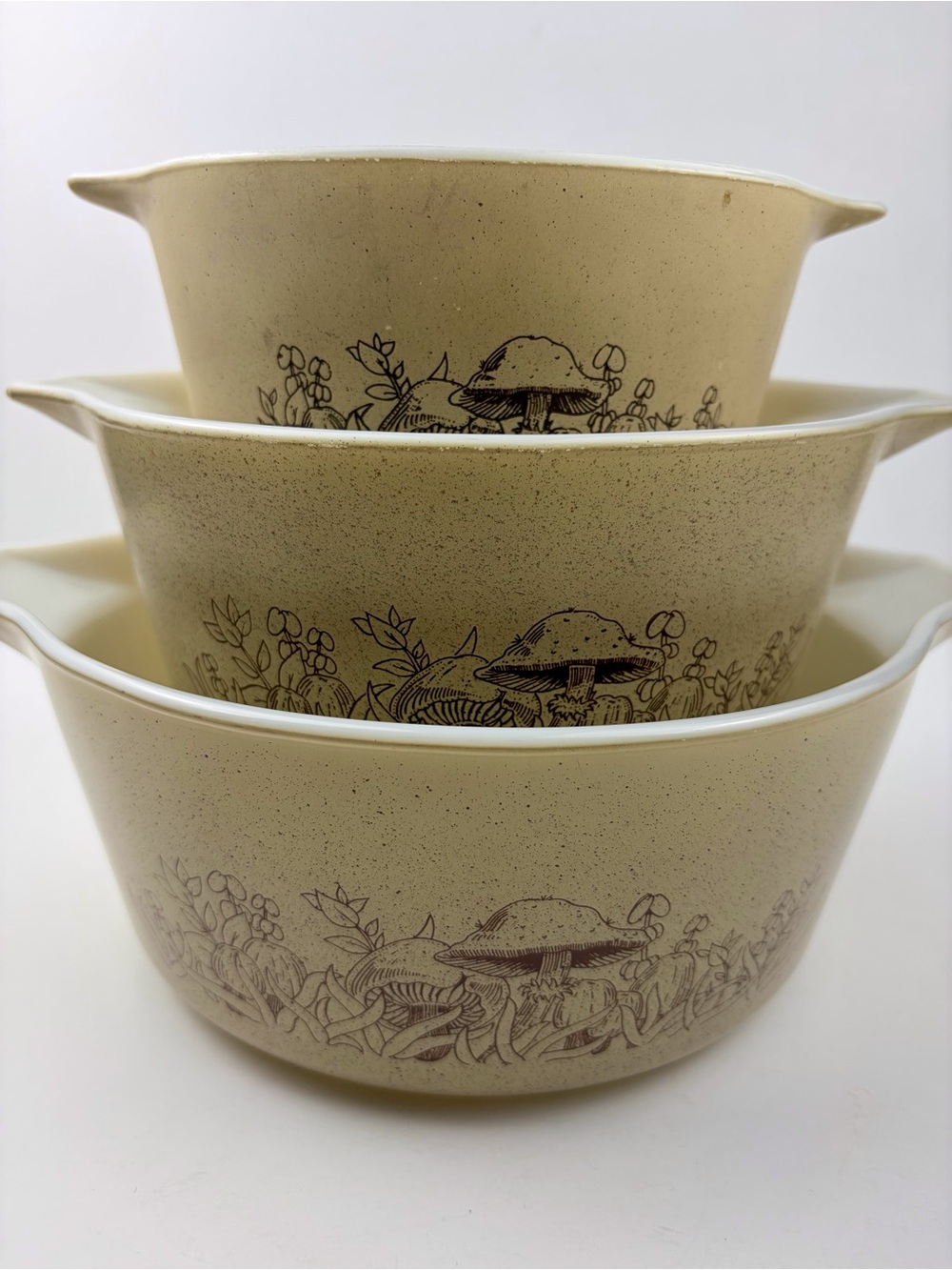 Vintage Pyrex Forest Fancies Set of 3 Casserole Bowls 473, 474, 475-B, NO LIDS